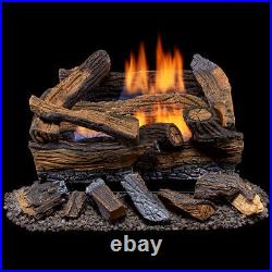 Duluth Forge Ventless Dual Fuel Gas Firplace Log Set 18 in. Split Red Oak