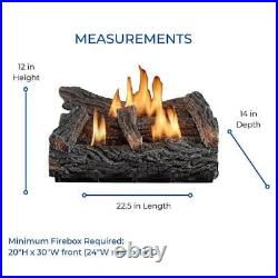 Duluth Forge Ventless Gas Fireplace Log Set 22 Thermostat Control Winter Oak