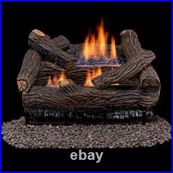 Duluth Forge Ventless Natural Gas Log Set 18 in. Stacked Red Oak #DLS-N18M-2