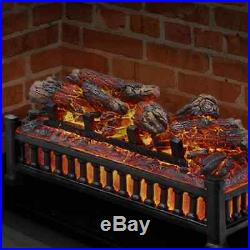 Electric Fireplace Logs Insert Wood Crackling Glowing Faux Fake Flame Hearth Log
