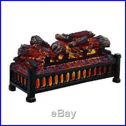 Electric Fireplace Logs Insert Wood Crackling Glowing Faux Fake Flame Hearth Log