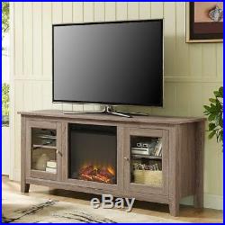 Electric Non Gas Fireplace TV Stand Console Media Center Cabinet Heater Fake Log