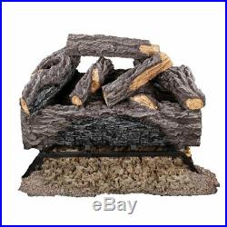 Emberglow 18 inch Charred Oak Dual Burner Vented Natural Gas Fireplace Log Set