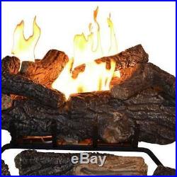 Emberglow 24 In Vent Free Propane Gas Fireplace Log Set Logs Remote Control New