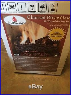 Emberglow Charred River Oak 18 Vented Natural Gas Log Set