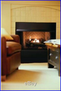 Emberglow Fireplace Logs Set Vent-Free Natural Gas Log Grate Manual Control