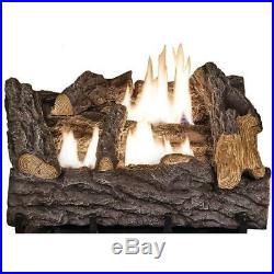 Emberglow Gas Fireplace Log Set with Manual Control 18 in. Ventless