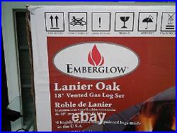 Emberglow Lanier Oak 18 Vented Gas Log Set New