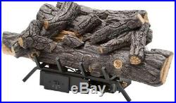 Emberglow Natural Gas Fireplace Logs Vent-Free Remote Control Automatic Shut-Off