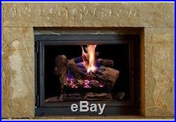 Emberglow Oak Vented Dual Burner Natural Gas Fireplace Logs Fire Log Insert Set