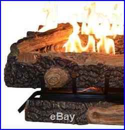 Emberglow Oakwood 24 in Vent Free Natural Gas Fireplace Log Set Heater Logs Kit