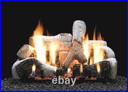 Empire 24 Birch Logset with Vent-Free/Vented Slope Glaze Burner- Natural Gas