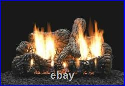 Empire LS24C2 24 in. Ceramic Fiber Fireplace Log Set, Charred Oak 4 Piece