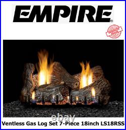 Empire Super Sassafras Refractory Ventless Gas Log Set 7-Piece 18inch LS18RSS