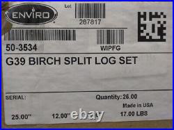 Enviro G39 Birch Split Log Set 50-3534 for Gas Fireplace