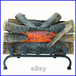 FIREPLACE LOGS Realistic Electric Crackling Fake Fire Set Wood Glowing Burning
