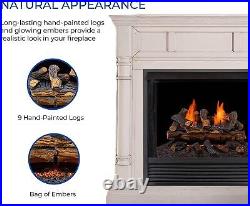Fake Fireplace Log Set 24 in. Ventless Dual Fuel Thermostat Control Burner