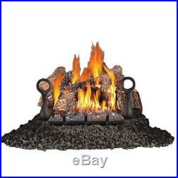 Fiberglow 18 Inch Log Burner Set Insert for Natural Gas Fireplaces (Open Box)