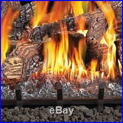 Fiberglow 30 Inch Vented Ceramic Log Burner Set Insert for Gas Fireplaces