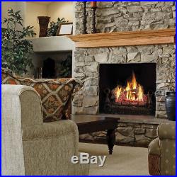 Fiberglow 30 Inch Vented Ceramic Log Burner Set Insert for Gas Fireplaces