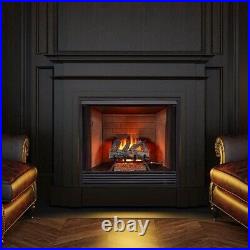 Fireplace Gas Log Heater Set Dual Fuel 18 Inch Manual Control Vented 45000 BTU