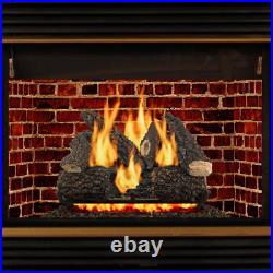 Fireplace Log Set Vented Gas 24 in. Arlington Ash 7 Hand Painted Details Wood