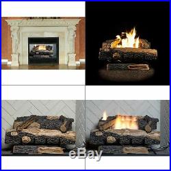 Fireplace Log Vent Free Natural Gas with Thermostatic Control Oakwood Home 24 in