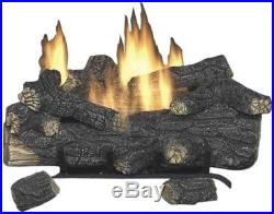 Fireplace Logs 30 in. 39,000 BTU U-Shaped Burner Natural Gas Remote Controlled