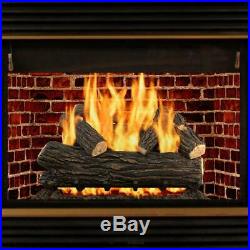 Fireplace Logs Vented Gas 30 in. Willow Oak 65,000 BTU Rustic Glowing Embers