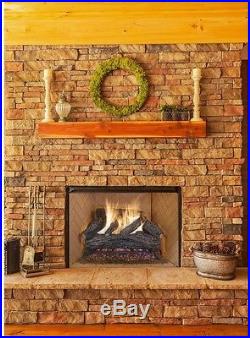 Fireplace Natural Gas Log Set Vented Fire Place Oak Wood Logs 24 Inch Realistic