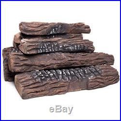 Gas Fire Large Fireplace Logs Set 10 Pcs Ceramic Wood All Types Pits Realistic