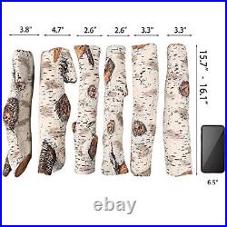 Gas Fireplace Log Set Ceramic White Birch for Intdoor Inserts, Vented