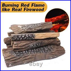 Gas Fireplace Logs10pcs Large Faux Firepit Logs Decorative Ceramic Wood Log S