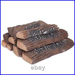 Gas Fireplace Logs, 10-Piece Ceramic Logs for Gas Fireplace, Fireplace Logs