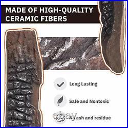 Gas Fireplace Logs 10piece Ceramic Logs For Fireplace And Fire Pit Ventless/vent