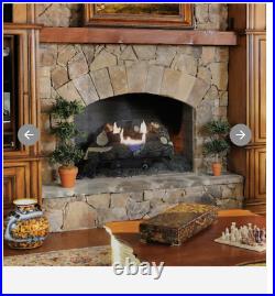 Gas Fireplace Logs 30000 BTU Vent-Free Dual-Fuel with Thermostat