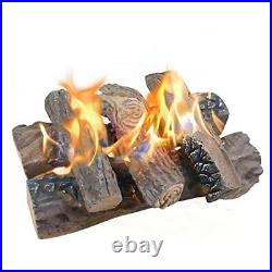 Gas Fireplace Logs Large 5 Pieces Artificial Realistic Ceramic Wood Logs for
