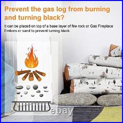 Gas Fireplace Logs Set, 16'' for Gas Fireplaces, 6 Pcs White Birch Wood Logs