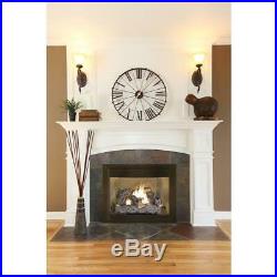Gas Fireplace Logs Set 24 in. Vent-Free 7-Refractory Cement With Thermostat