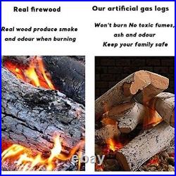 Gas Fireplace Logs Set Ceramic White Birch Log Fake Wood Logs for Fireplace New