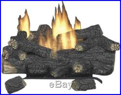 Gas Fireplace Logs Vent-Free 30 in. Large LP Propane With Remote Control Grate