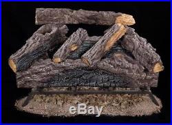 Gas Vented Natural Log Fireplace Oak Logs Fire Insert Inch Realistic Burner Dual