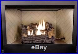 Gas Ventless Fireplace Logs Unvented Artificial Natural Fake Thermostat Heate