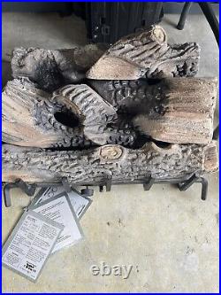 Gas fireplace log set