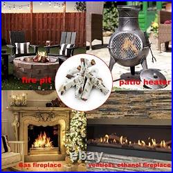 Gcostar 16 Gas Fireplace Set Ceramic White Birch for Gas Fireplace Indoor In