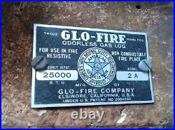 Glo-Fire Odorless Gas Log Faux Fireplace Model 2A 25,000 B. T. U