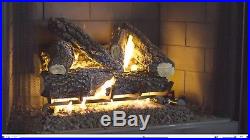 Gorgeous 55,000 BTUs 24 Gas Vented Log Set For Fireplace Insert Natural Looking