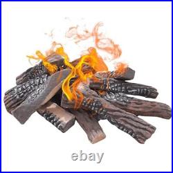 Grandhom Gas Fireplace Logs, 10pcs Large Faux Firepit Logs, Decorative Ceramic