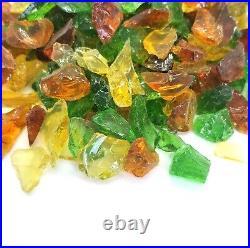 Green, Amber, Gold 1/2 1 Premium Large Fire Glass for Fireplace and Fire Pit