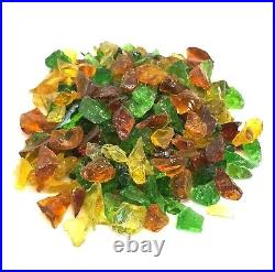 Green, Amber, Gold 1/2 1 Premium Large Fire Glass for Fireplace and Fire Pit